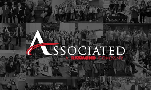 Collage of employees in black and white with the Associated logo over it