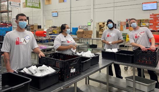 Volunteers at the Northern Illinois Food Bank
