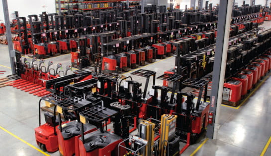 Associated's warehouse of lift trucks